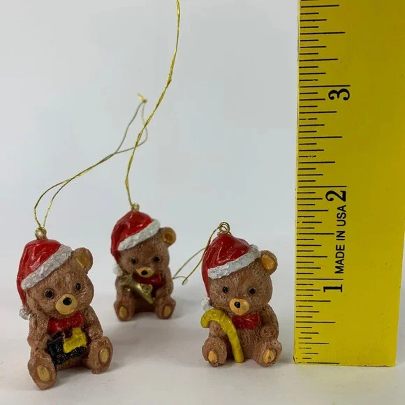 Vintage Barely Bears Ornaments Christmas Around the World Holiday Hand Painted - Picture 3 of 8